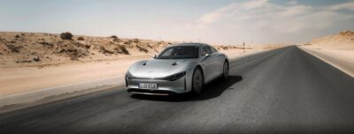 VISION EQXX революционная энергоэффективность 7,4 кВтч/100 км. на электромобиле из Эр-Рияда в Дубай